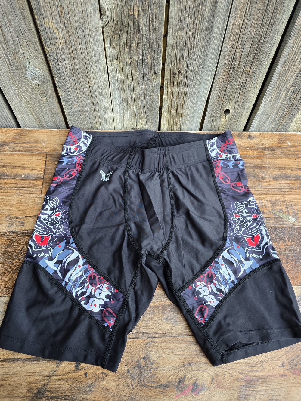 Youth Black Swim Jammer with Graphic Panels Size L